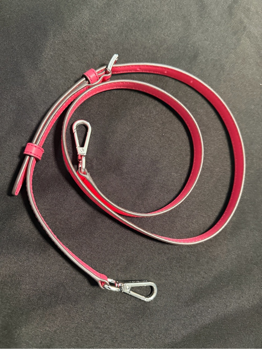 Michael Kors Hot Pink Leather Adjustable Crossbody Strap with Silver Hardware